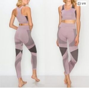 5 For $25 Kimberly C Mauve Geometric High-Rise Leggings